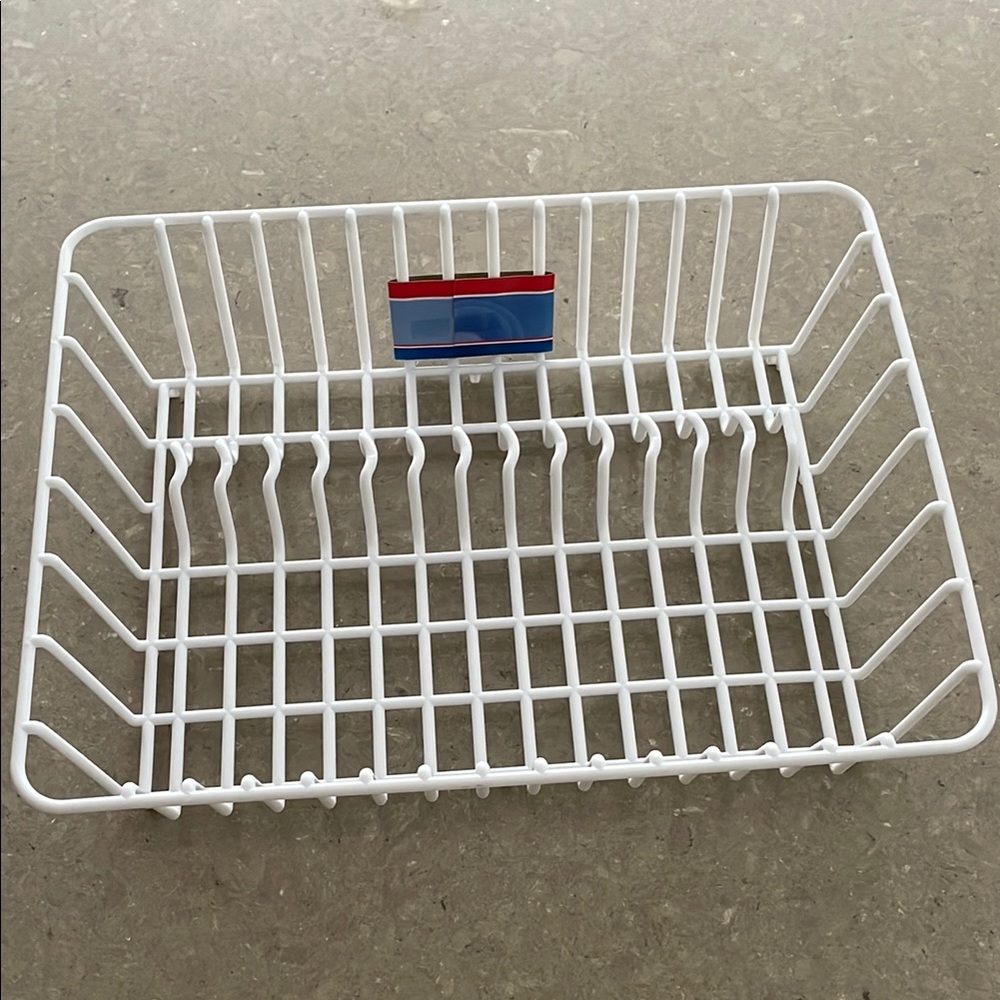 Bundle 5/$25 - NEW White Plastic Dish Drying Rack (17”x13”)